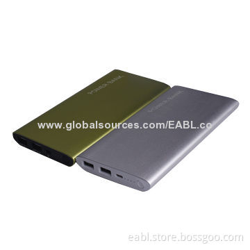 Dual-USB Mobile Power Chargers with 12,000mAh Capacity for Most Phones, Aluminum Alloy Housing
